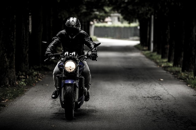 Riding a motorcycle